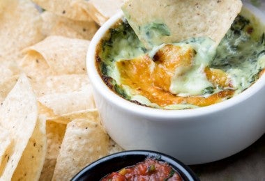 Dip hecho con salsa gorgonzola