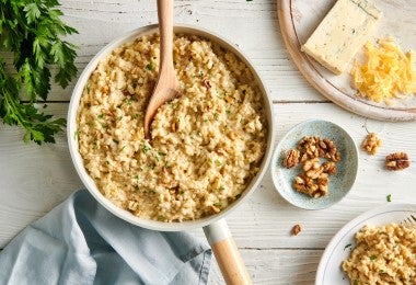 Risotto, receta con salsa gorgonzola