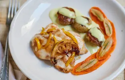 Pechugas de pollo con salsa de mostaza