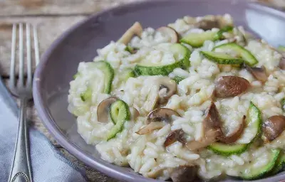 Risotto de Champiñones y zuchini