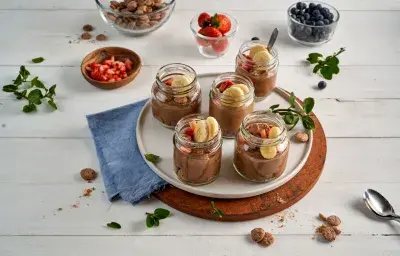 Mousse de banana con chocolate