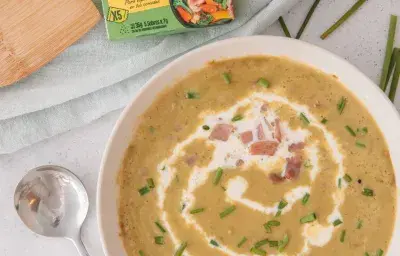 Sopa de arvejas y jamón