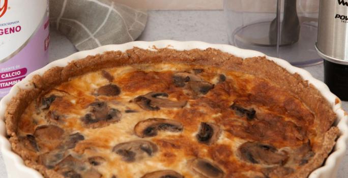 Quiche de cebolla y hongos