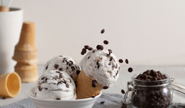 Helado granizado con chocolate