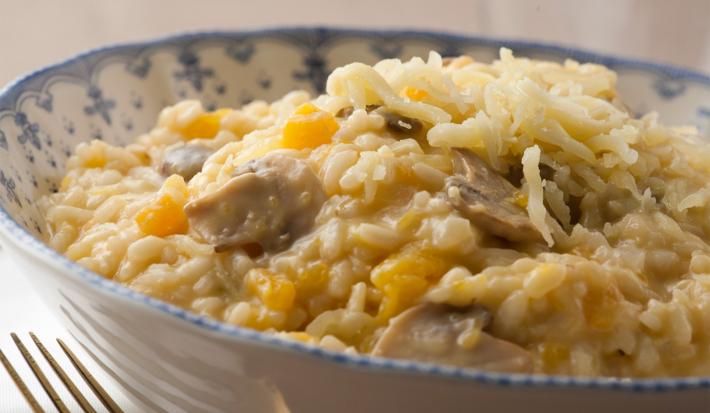 Risotto de calabaza y hongos