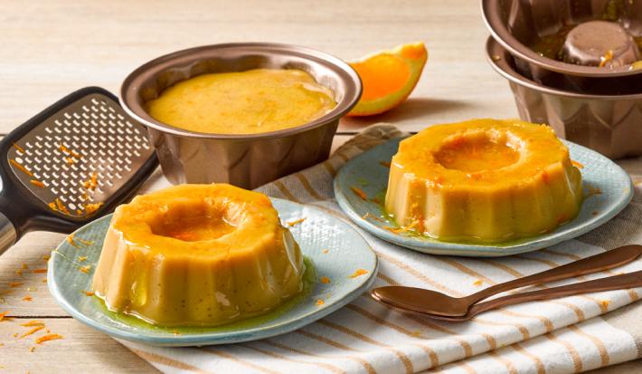 Flan de mango y caramelo de coco