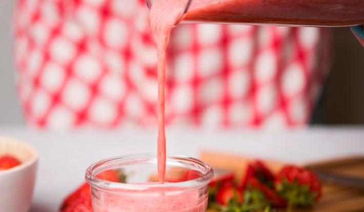 Licuado de frutilla con Leche Condensada