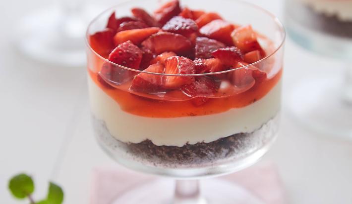 Postre de Leche Condensada y Frutillas