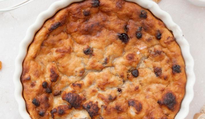 Budin de pan con pasas de uva