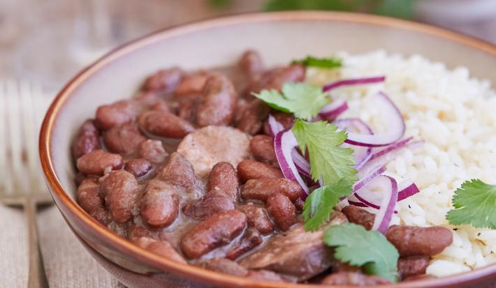 Porotos con arroz