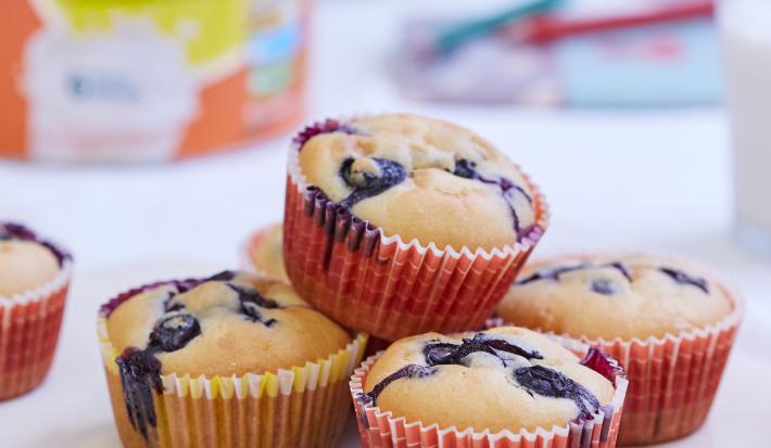 Muffins con arándanos sin lactosa