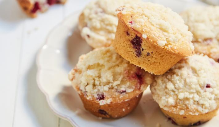 Muffins con streusel de Frambuesas