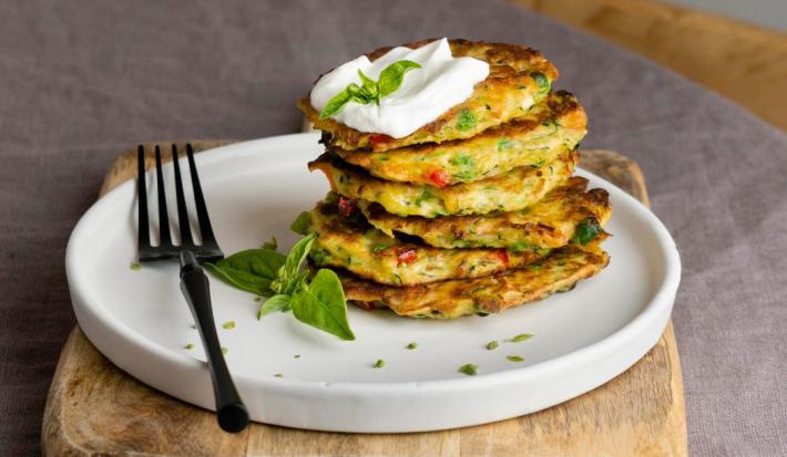 Panqueques de zucchini y nueces